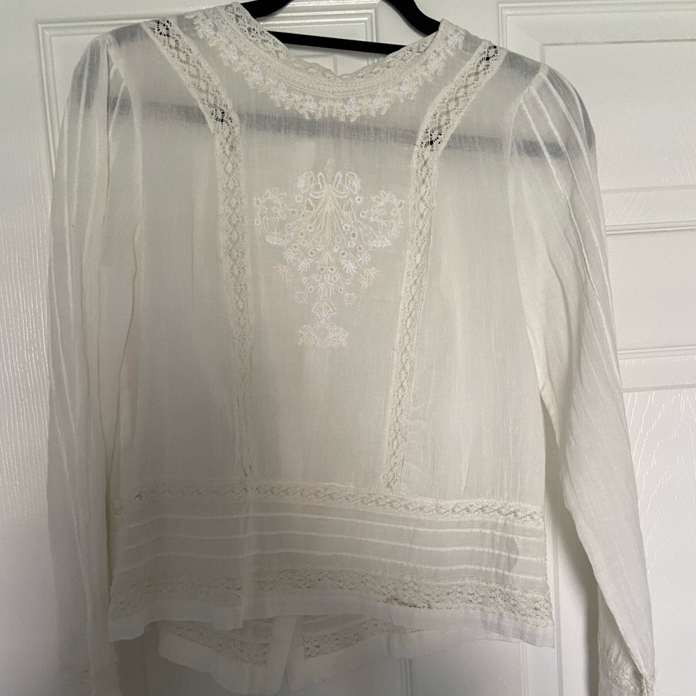 Cream embroidered blouse